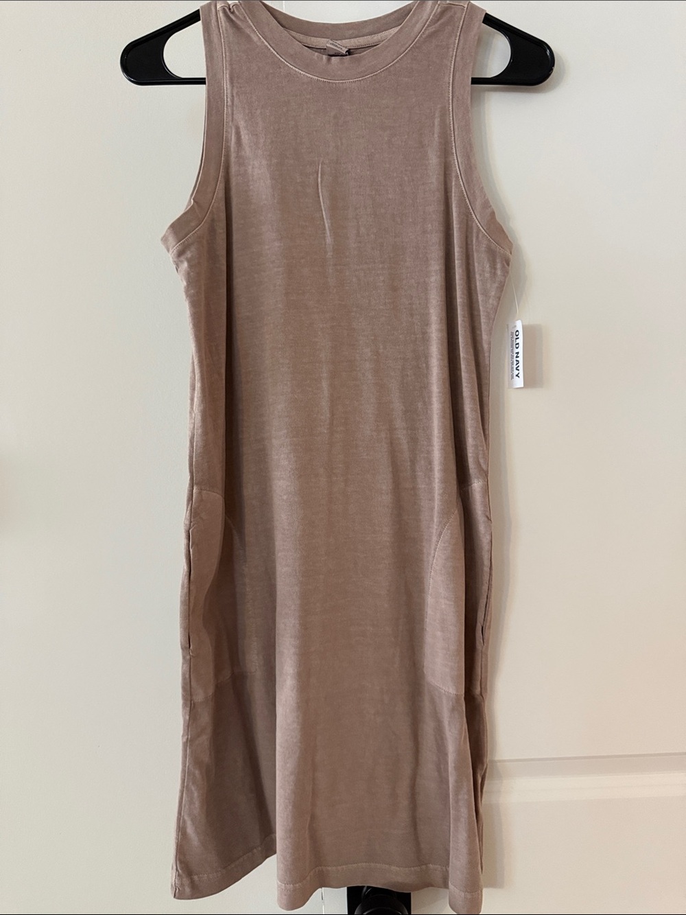 Old Navy Sleeveless Taupe Midi Dress